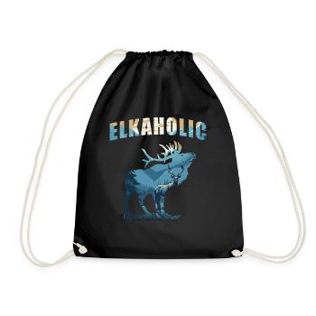 Elchjagd Elkaholic Jäger - Turnbeutel - Schwarz - Vorne