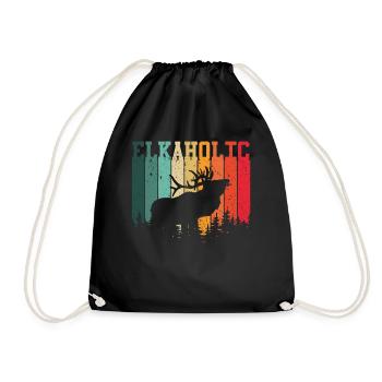 Elk Hunting Elkaholic Hunters - Drawstring Bag - black - Front