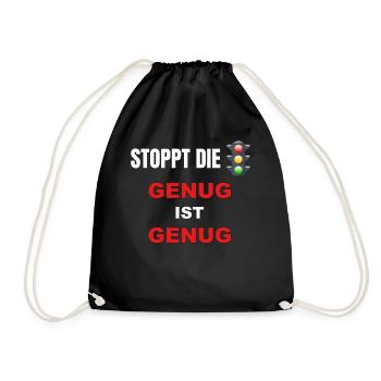 Stoppt die Ampel - genug ist genug - Turnbeutel - Schwarz - Vorne