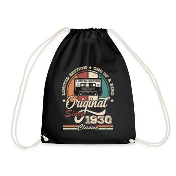 Original Retro Birthday Gift for Born in 1930 - Drawstring Bag - black - Front