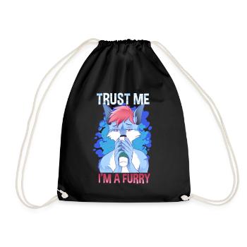 Trust me I'm a Furry I Furries Cosplay Fandom - Drawstring Bag - black - Front