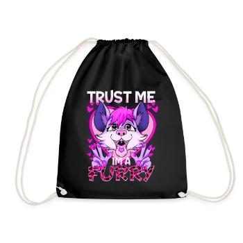 Trust me I'm a Furry I Furries Cosplay Fandom - Drawstring Bag - black - Front