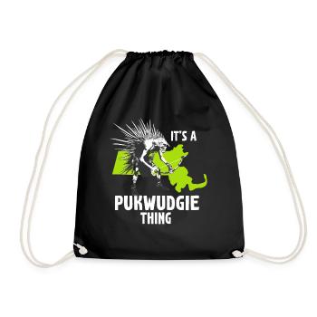 Pukwudgie Cryptid Folklore Myths - Drawstring Bag - black - Front