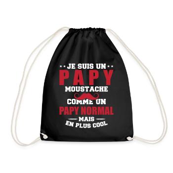 Un papy moustache comme un papy normal - Sac de sport léger - noir - Devant