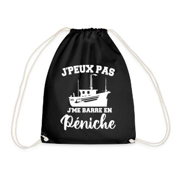 J'peux pas j'me barre en péniche - Sac de sport léger - noir - Devant