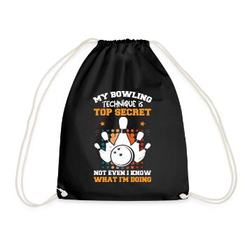 Bowling-Team Bowlingkugel entwirft Bowling-Tees - Turnbeutel - Schwarz - Vorne