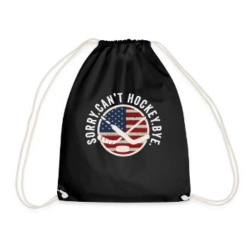 Sorry Can't Hockey Bye Hockey Lover - Drawstring Bag - black - Front