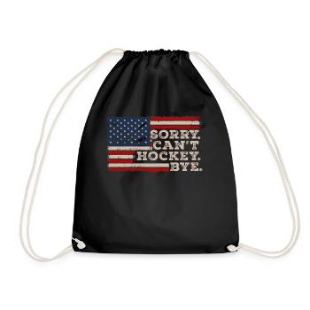 Sorry Can't Hockey Bye Hockey Lover - Drawstring Bag - black - Front