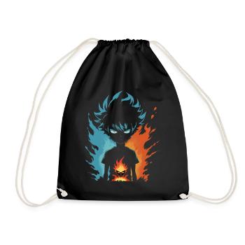 Flame boy with mask power - Drawstring Bag - black - Front