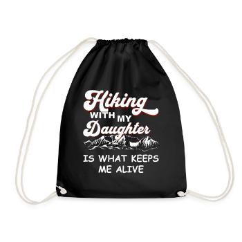 La randonnée avec ma fille me permet de rester en vie - Sac de sport léger - noir - Devant