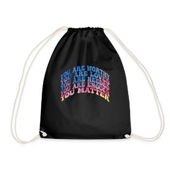 Depression and Bipolar Awareness: - Drawstring Bag - black - Front