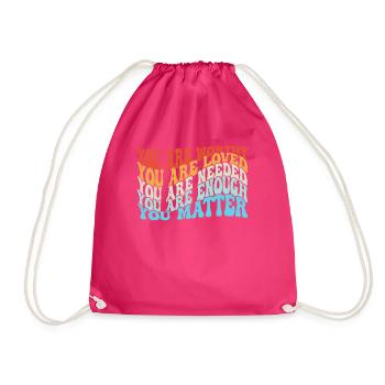 Depression and Bipolar Awareness: - Drawstring Bag - fuchsia - Front