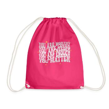Depression and Bipolar Awareness: - Drawstring Bag - fuchsia - Front