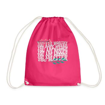 Depression and Bipolar Awareness: - Drawstring Bag - fuchsia - Front