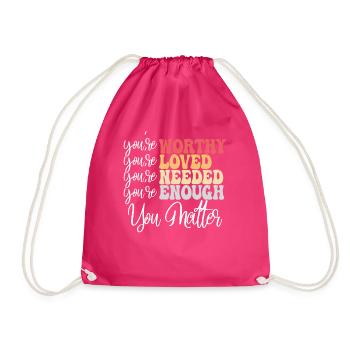 Depression and Bipolar Awareness: - Drawstring Bag - fuchsia - Front