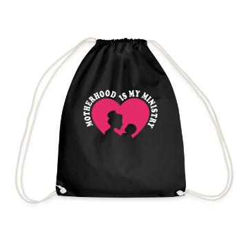Motherhood Is My Ministry - Drawstring Bag - black - Front