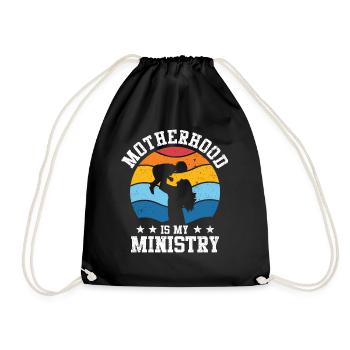 Motherhood Is My Ministry - Drawstring Bag - black - Front