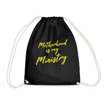 Motherhood Is My Ministry - Drawstring Bag - black - Front