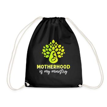 Motherhood Is My Ministry - Drawstring Bag - black - Front