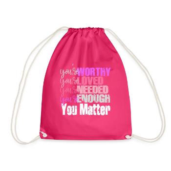 Depression and Bipolar Awareness: - Drawstring Bag - fuchsia - Front