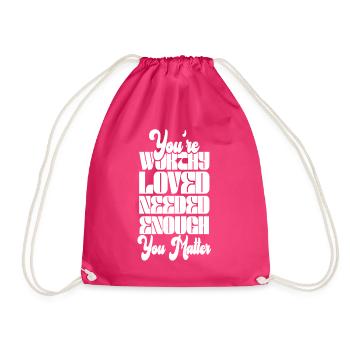 Depression and Bipolar Awareness: - Drawstring Bag - fuchsia - Front