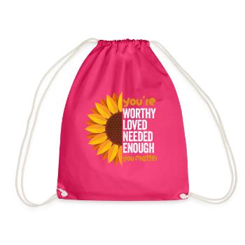 Depression and Bipolar Awareness: - Drawstring Bag - fuchsia - Front