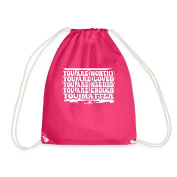 Depression and Bipolar Awareness: - Drawstring Bag - fuchsia - Front