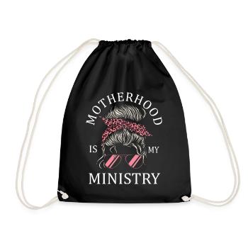Motherhood Is My Ministry - Drawstring Bag - black - Front