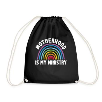 Motherhood Is My Ministry - Drawstring Bag - black - Front