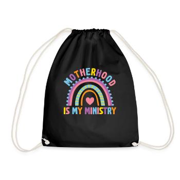 Motherhood Is My Ministry - Drawstring Bag - black - Front