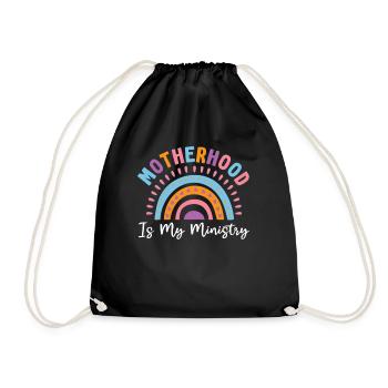 Motherhood Is My Ministry - Drawstring Bag - black - Front