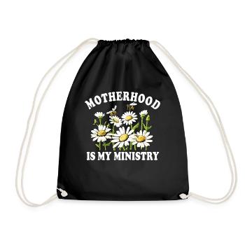 Motherhood Is My Ministry - Drawstring Bag - black - Front