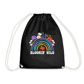 Champs de fleurs sauvages Fleurs sauvages Bluebonnet - Sac de sport léger - noir - Devant
