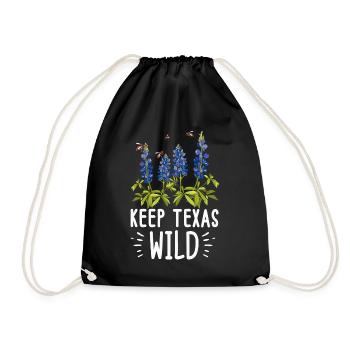 Champs de fleurs sauvages Fleurs sauvages Bluebonnet - Sac de sport léger - noir - Devant