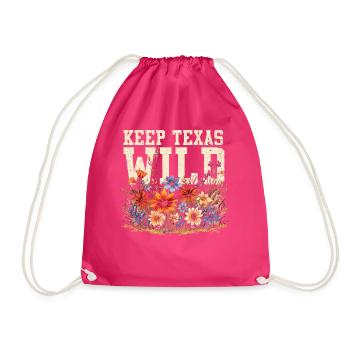 Wildflower Fields Wildflowers Bluebonnet - Drawstring Bag - fuchsia - Front