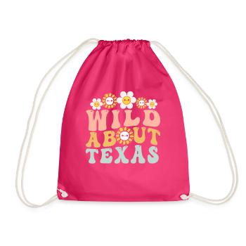 Wildflower Fields Wildflowers Bluebonnet - Drawstring Bag - fuchsia - Front