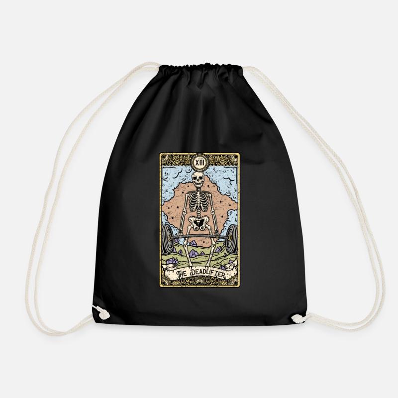 The Deadlifter I Goth Tarot Card I Fortune Teller - Drawstring Bag - black