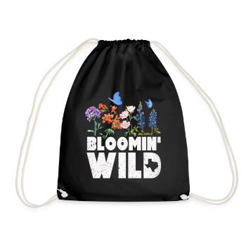 Champs de fleurs sauvages Fleurs sauvages Bluebonnet - Sac de sport léger - noir - Devant
