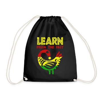 Sankofa Symbol Adinkra Ghana Black - Drawstring Bag - black - Front