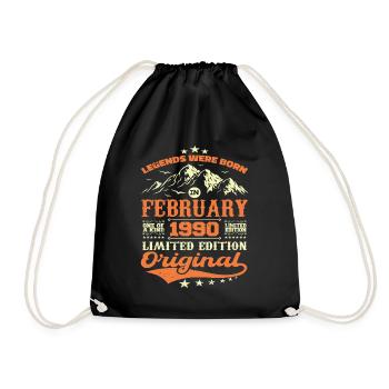 Cadeau Anniversaire 34 ans Nées En Février 1990 - Sac de sport léger - noir - Devant