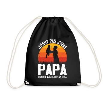 I Can't I'm Dad (diaper) - Drawstring Bag - black - Front