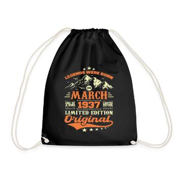 Cadeau D'anniversaire Nées En Mars 1937 Vintage - Sac de sport léger - noir - Devant