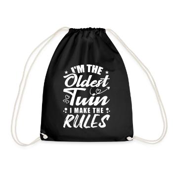 I'm The Oldest Twin Funny Twin Tees - Sac de sport léger - noir - Devant