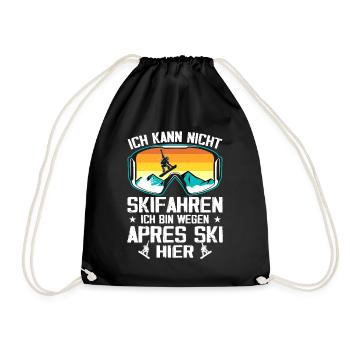 Je ne peux pas skier, je le fais à cause de l’après-ski - Sac de sport léger - noir - Devant