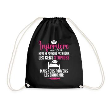 Infirmière Humour - Cadeau Infirmière - Sac de sport léger - noir - Devant
