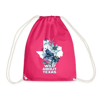 Wildflower Fields Wildflowers Bluebonnet - Drawstring Bag - fuchsia - Front