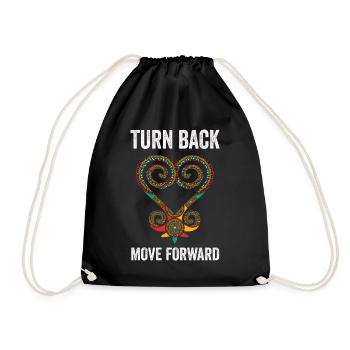 Sankofa Symbol Adinkra Ghana Schwarz - Turnbeutel - Schwarz - Vorne
