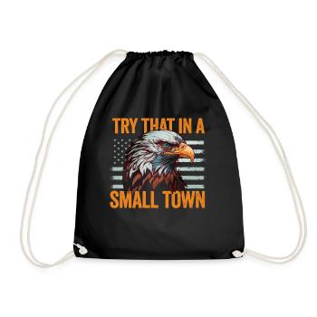 Petite ville américaine rétro aigle Vintage - Sac de sport léger - noir - Devant