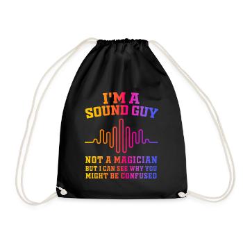 Sound Guy Not A Magician - Drawstring Bag - black - Front