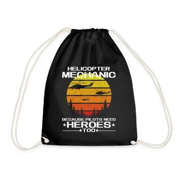 Helicopter Mechanic Heroes Pride - Drawstring Bag - black - Front